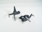 Black Forward Control Drilled 70-99+2 With Chrome Bullet Style Foot Pegs Fit FXST, FLST Models