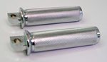 Chrome Billet Foot Pegs Knurled Bevel Fits Harleys Big Twins and Sportsters Models