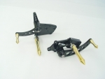 Black Forward Control Drilled 2000-Up +2 With Solid Brass Spearhead Foot Pegs