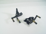 Black Forward Control Drilled 70-99+2 With Black Brass Flames Foot Pegs Fit FXST, FLST Models