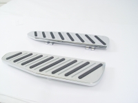 FLOORBOARDS DRIVER GLIDE TOURING BILLET DRIVER INVERTED SLOT RECTANGULAR CHROME FOR ALL HARLEYS 1985-2020 