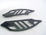 FLOORBOARDS DRIVER GLIDE TOURING BILLET DRIVER SHARK GILL BLACK FOR ALL HARLEYS 1985-2020 