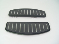 FLOORBOARDS DRIVER GLIDE TOURING BILLET DRIVER RECTANGULAR BALL MILLED SLOTTED BLACK FOR ALL HARLEYS 1985-2020 