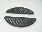 FLOORBOARDS DRIVER GLIDE TOURING BILLET DRIVER HALFMOON SLOTTED RUBBER INSERT BLACK FOR ALL HARLEYS 1985-2020 