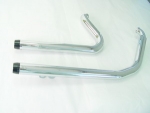 Chrome 1 3/4 FX Drag Pipes With Black Billet Exhaust 1971-1984 (Except Softail)
