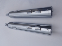 MUFFLERS 4 1/2 INCH FOR HARLEY ALL DRESSER & GLIDES 1985-2016 CHROME W/ HIGH OUTPUT EXHAUST TIP CHROME