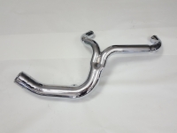 EXHAUST 2 INTO 1 FOR HARLEY FXST / GLIDE 2007-2013 45 DEGREE OFFSET CHROME WITH BILLET TAPER EXHAUST TIP CHROME