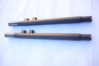 SHOT GUN TAIL PIPES BLACK W/ BLACK BILLET BALL MILLED END CAP