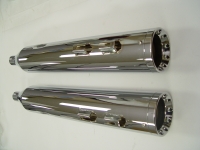 MUFFLERS 4 1/2 INCH FOR HARLEY ALL DRESSER & GLIDES 1985-2016 CHROME W/ PRO COMP VORTEN ID MACHINING EXHAUST TIP CHROME