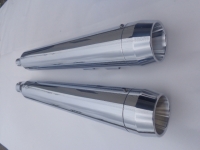 MUFFLERS 4 INCH FOR HARLEY ALL GLIDES 2017-LATER CHROME W/ TAPER EXHAUST TIP CHROME