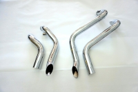 CHROME LAF STYLE EXHAUST Y PIPES FXST 2006-2013 WITH CHROME HEAT SHIELDS