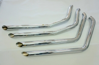 EXHAUST DRAG PIPES WITH HEAT SHIELDS CHROME FITS HARLEY FXST 2006-UP