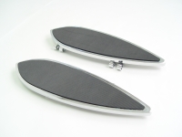 FLOORBOARDS DRIVER GLIDE TOURING BILLET DRIVER SPADE RUBBER PADDED CHROME FOR ALL HARLEYS 1985-2020 