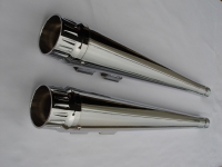 MUFFLERS MEGAPHONE FOR HARLEY ALL DRESSER & GLIDES 1985-2016 CHROME W/ CFR TYPE OD CONTRAST EXHAUST TIP CHROME 
