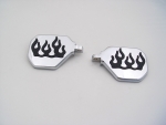 Mini Floorpegs-Flamed for Harley Big Twin