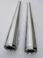 MUFFLERS MEGAPHONE FOR HARLEY ALL DRESSER & GLIDES 1985-2016 CHROME W/ TORIX EXHAUST TIP CHROME 