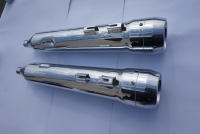 MUFFLERS 4 1/2 INCH FOR HARLEY ALL DRESSER & GLIDES 1985-2016 CHROME W/ 5 INCH TAPER EXHAUST TIP CHROME