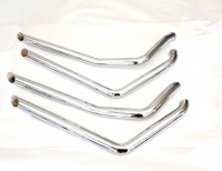 DRAG PIPES FXST 1985-2005 CHROME WITH HEAT SHIELDS SLASH CHROME