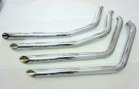 DRAG PIPES FXST 2006-2013 CHROME WITH HEAT SHIELDS SLASH CHROME