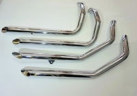 DRAG PIPES SPORTSTER 1985-2005 CHROME WITH HEAT SHIELDS SLASH CHROME