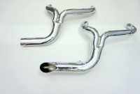 EXHAUST 2 INTO 1 FOR HARLEY FXST / GLIDE LAKE 6 SPEED 2007-2013 CHROME WITH HEAT SHIELDS CHROME   