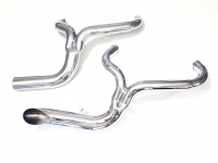 EXHAUST 2 INTO 1 FOR HARLEY GLIDE LAKE 5 SPEED 1985-2006 CHROME WITH HEAT SHIELDS CHROME