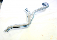 EXHAUST 2 INTO 1  SPEEDSTER FOR HARLEY FXST 85-05 CHROME WITH HEAT SHIELDS CHROME