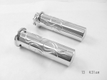 GRIPS BILLET BARREL FLAMED CHROME FITS HARLEY 1982-UP