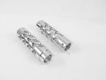 GRIPS BILLET HOLLOW SWISS CHEESE STYLE CHROME FITS HARLEY 1982-UP WITH 1 INCH HANELEBARS 