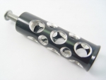 Black Anodized Cut Edge Swiss Cheese Shifter Pegs