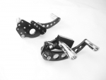 Forward Control Black Softail, Slash deep Cut Pegs 70-99 2 Extended