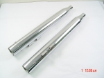 MUFFLERS 3 1/2 INCH FOR HARLEY ALL DRESSER & GLIDES 1985-2016 CHROME W/ BARREL EXHAUST TIP CHROME